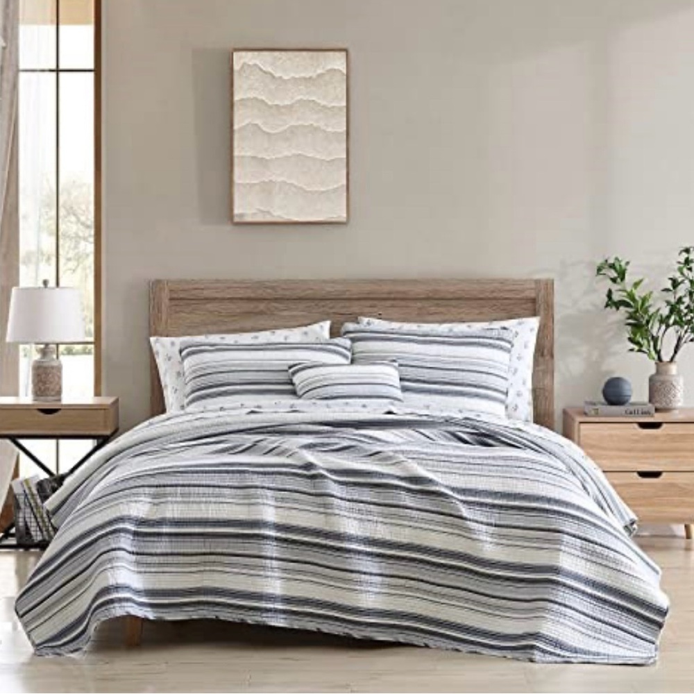 Stone Cottage Fresno Blue Cotton Quilt Bonus Set  Fresno Blue - Full - Queen